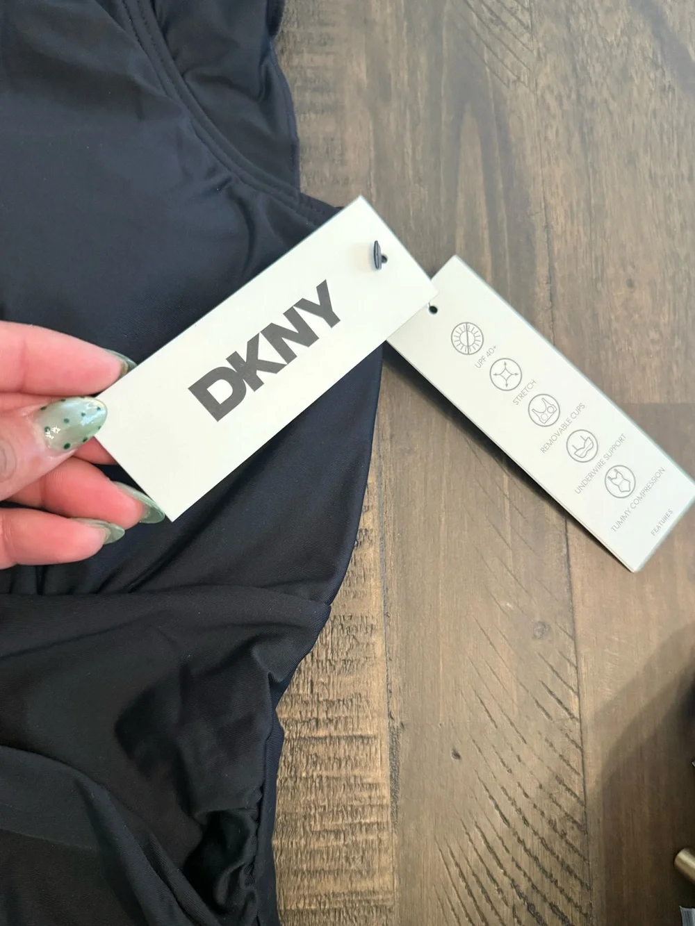 DKNY plunge neck ruffle one piece bikini - Picture 4 of 7